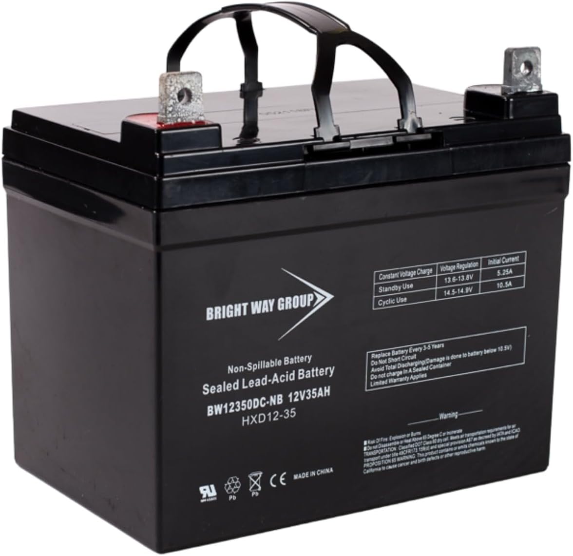 Universal Power Group UB12350 TH Compatible Sealed Lead Acid Battery, 12V 35Ah NB BW12350-NB