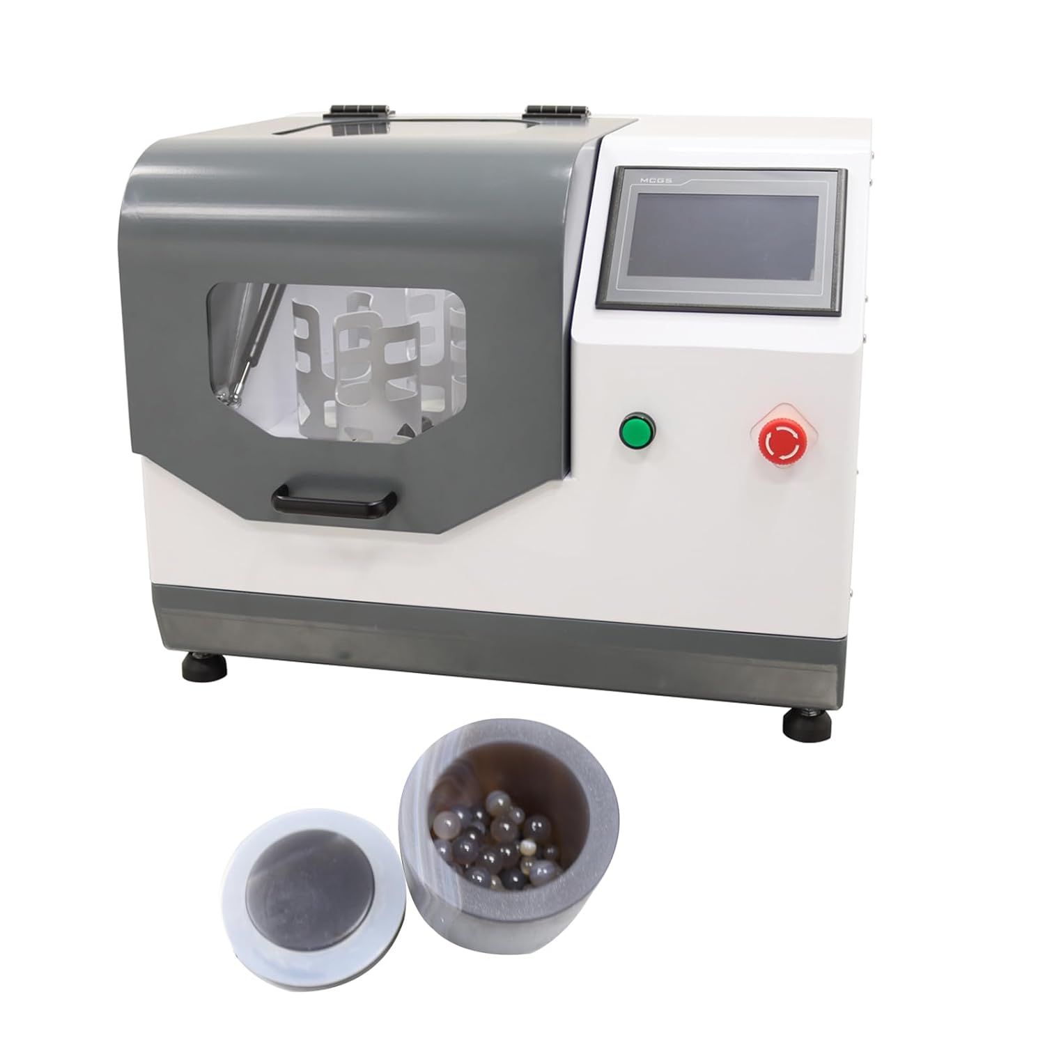 220V 370W Planetary Ball Mill Machine 0.1 Micron Powder Grinder with 4x100ml Agate Jars & Balls Planetary Type for Laboratory Dry Wet Grinding Milling, Sample Preparation, Chemical Research