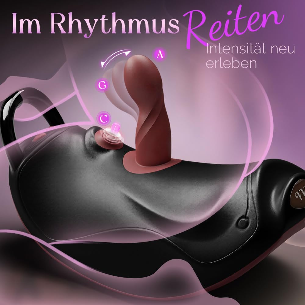 Sexmaschine Sexspielzeug für Frauen mit 2 magnetischen Aufsätzen (Schwarz)