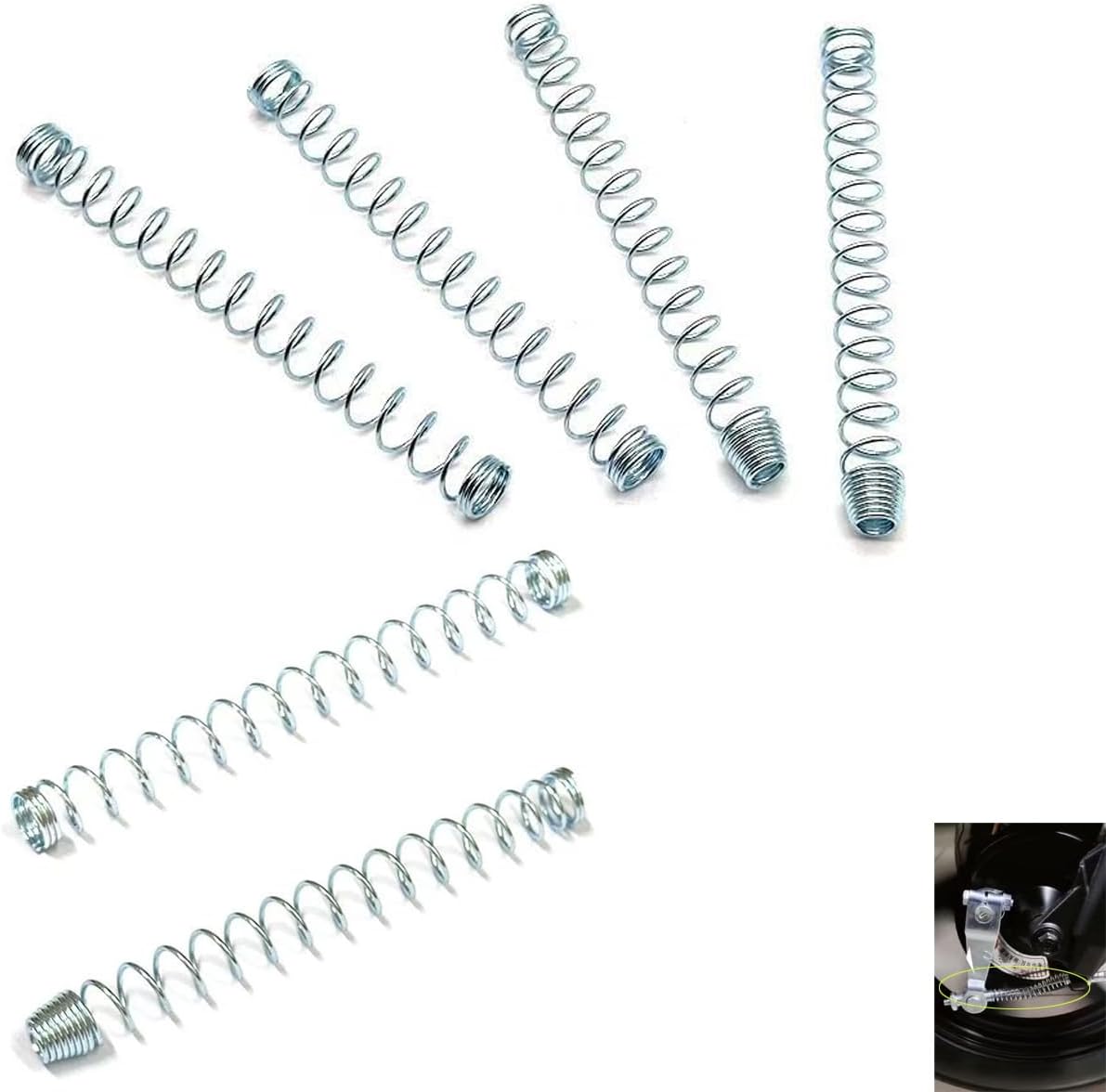 YehVeh 6-Pack 4-Inch Rear Brake Cable Return Springs for Honda ATV Motorcycle - High-Carbon Steel Drum Brake Adjuster Kit