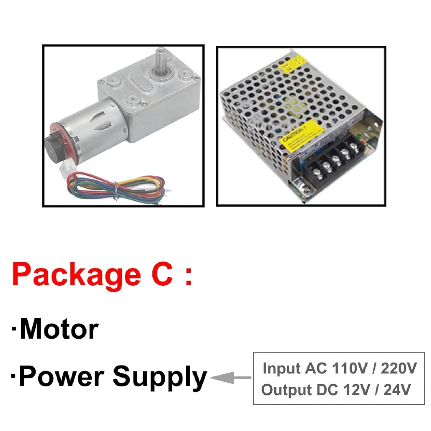 JGY-370 DC Gear Motor with Hall Encoder, 12V 24V Electric Signal Feedback, High Torque 0.2-26kg.cm, Reversible Speed Reducer for Boat Car Bicycle (24V 6rpm Packadge A)