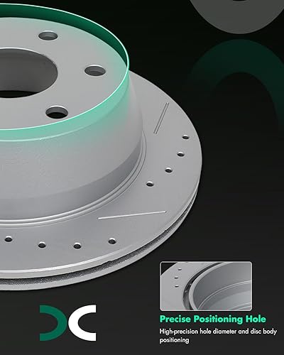 Miniatura 204 de SCITOO Kit de freno delantero Rotores de freno delantero y pastillas de freno de cerámica para 08-16 para Chrysler Town & Country, 08-16 para Dodge