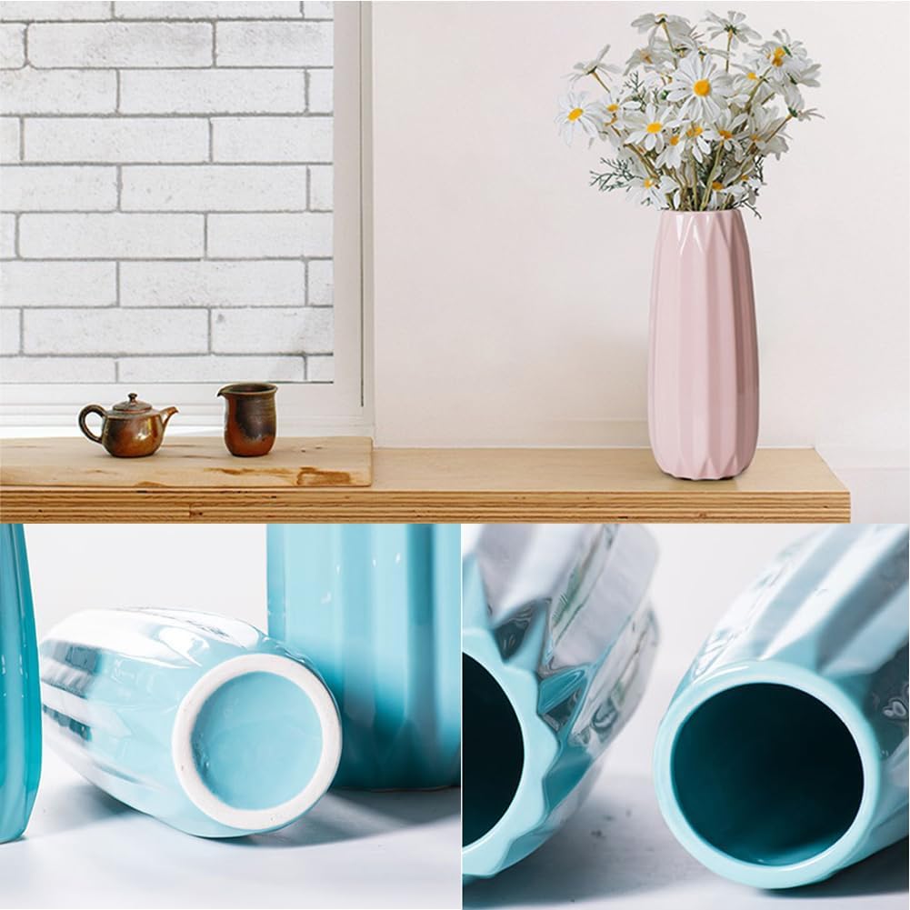 Pink Glossy Ceramic Vase 7.3 Inch Minimalist Nordic Home Decor Gift | Pink Ceramic Vase 7.3 Inch - Glossy Minimalist Nordic Flower Vase for Home Decor, Perfect for Dried/Fresh Flowers
