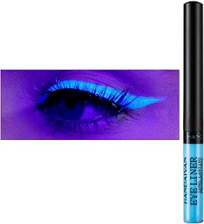 Matte Liquid Eyeliner, Rainbow Neon Colorful Eyeliner Pen, Waterproof, Long Lasting Stain-proof, Makeup Gift for Women, Blue UV Lake
