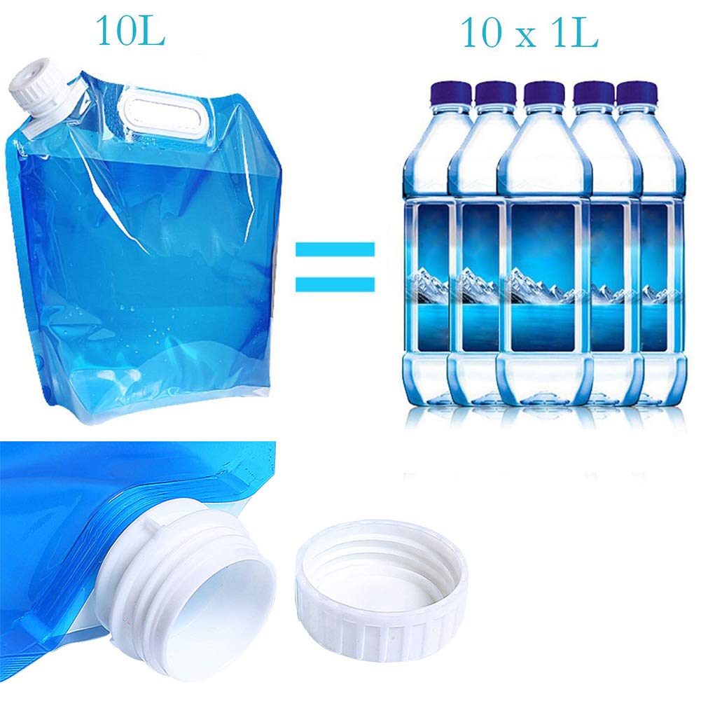 4 Taniche Pieghevoli Per Acqua Da 5 Litri Con Rubinetto - Contenitori Portatili Per Campeggio, Escursioni E Picnic - 3
