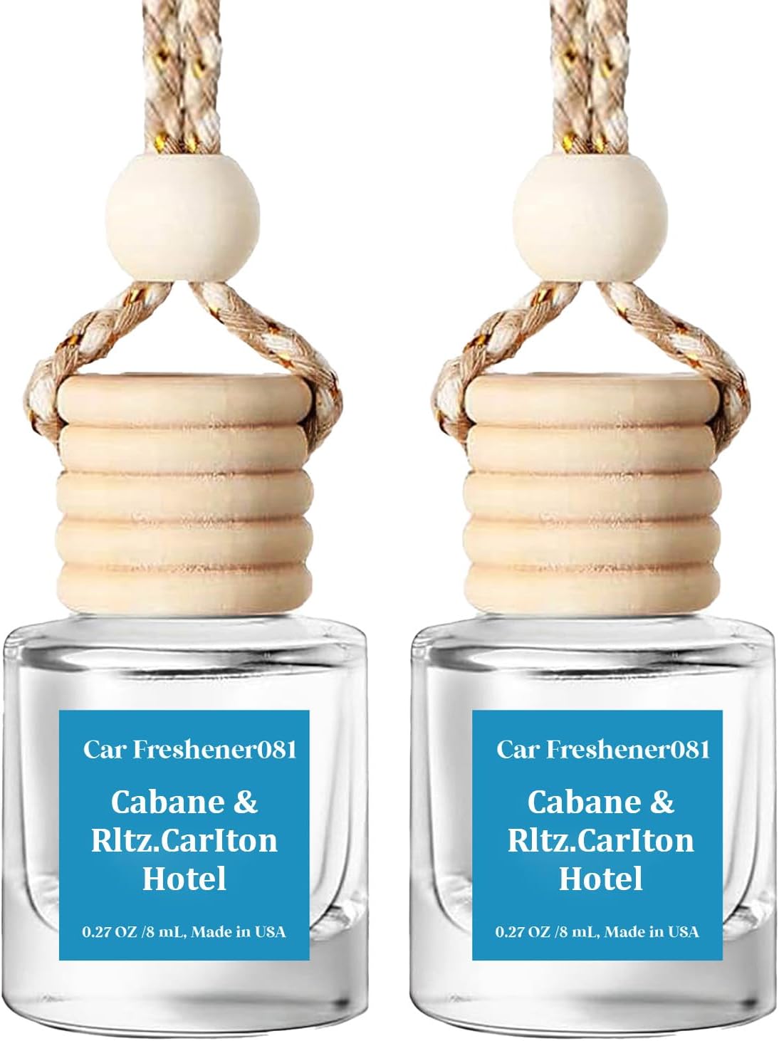 HoogaLife Car Air Freshener Hanging 2 Pack - Hotel Collection Diffuser Oil Inspired by Cabane & Rltz. CarIton Hotel - NO.1012 Fragrance Oil, Car Fresheners for Women Made in USA (081)