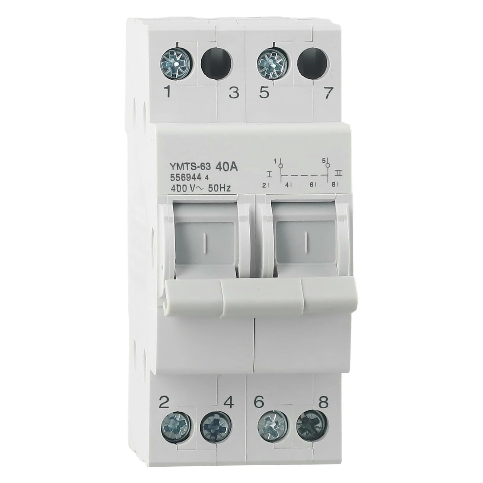 Commutateur de transfert 2P 63A 40A inverseur manuel blanc de source pour tension domestique