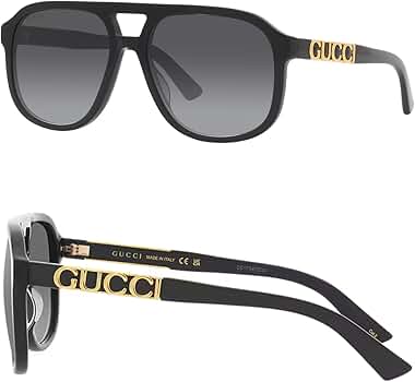 Amazon.com: Gucci GG1188S Script Logo Pilot-Shaped Non-Polarized