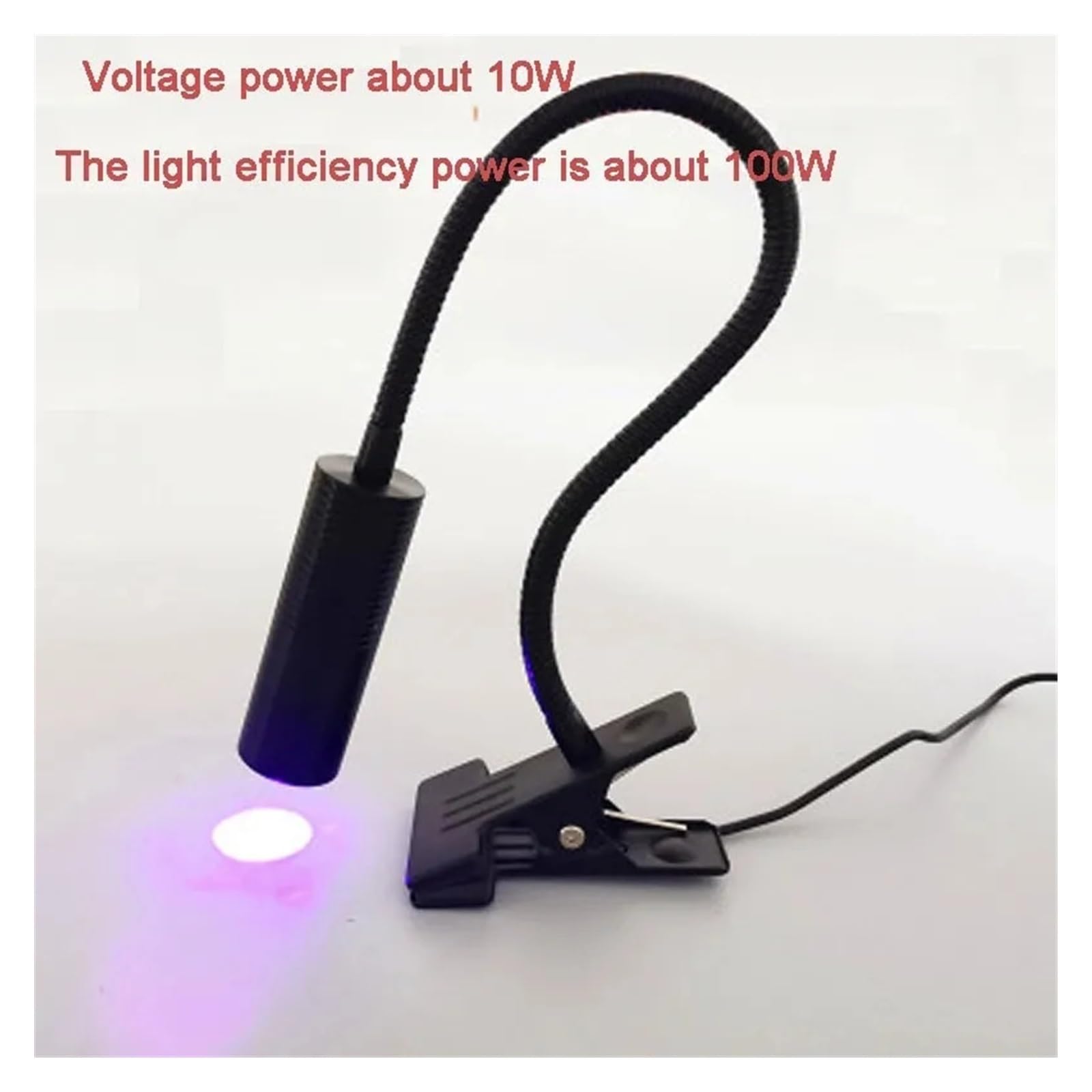 Luce nera UV, Lampada polimerizzante for resina UV LED Lampada polimerizzatrice for unghie Torcia UV LED for resina epossidica UV Cura colla adesiva Attrezzature for gioielli Strumento(405nm,100W-01)