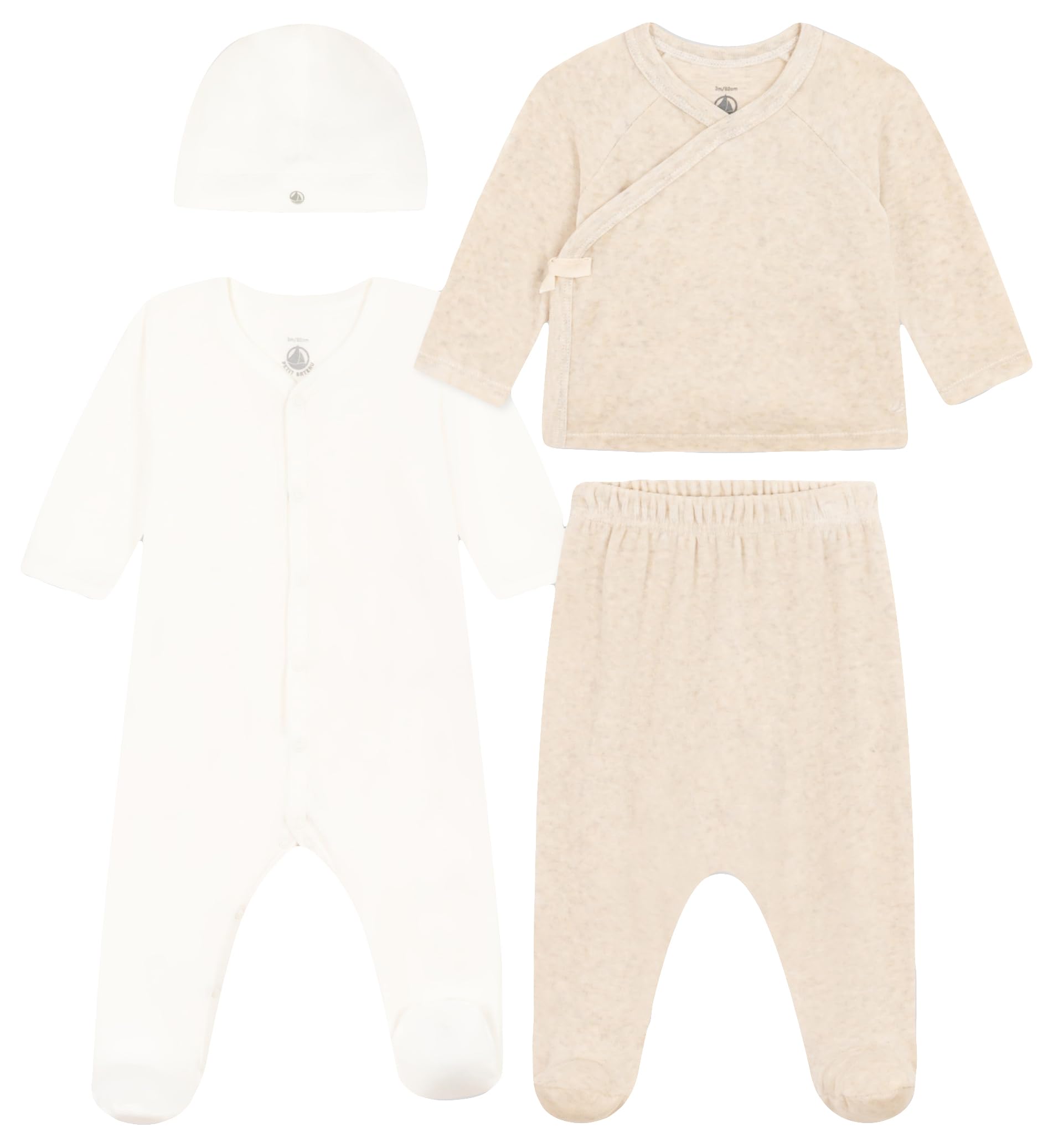 Petit Bateau A0AS8 Brelok 4 szt. Długi rękaw, Wariant 1, 0 mois dla niemowląt, Wariant 1, 0 meses