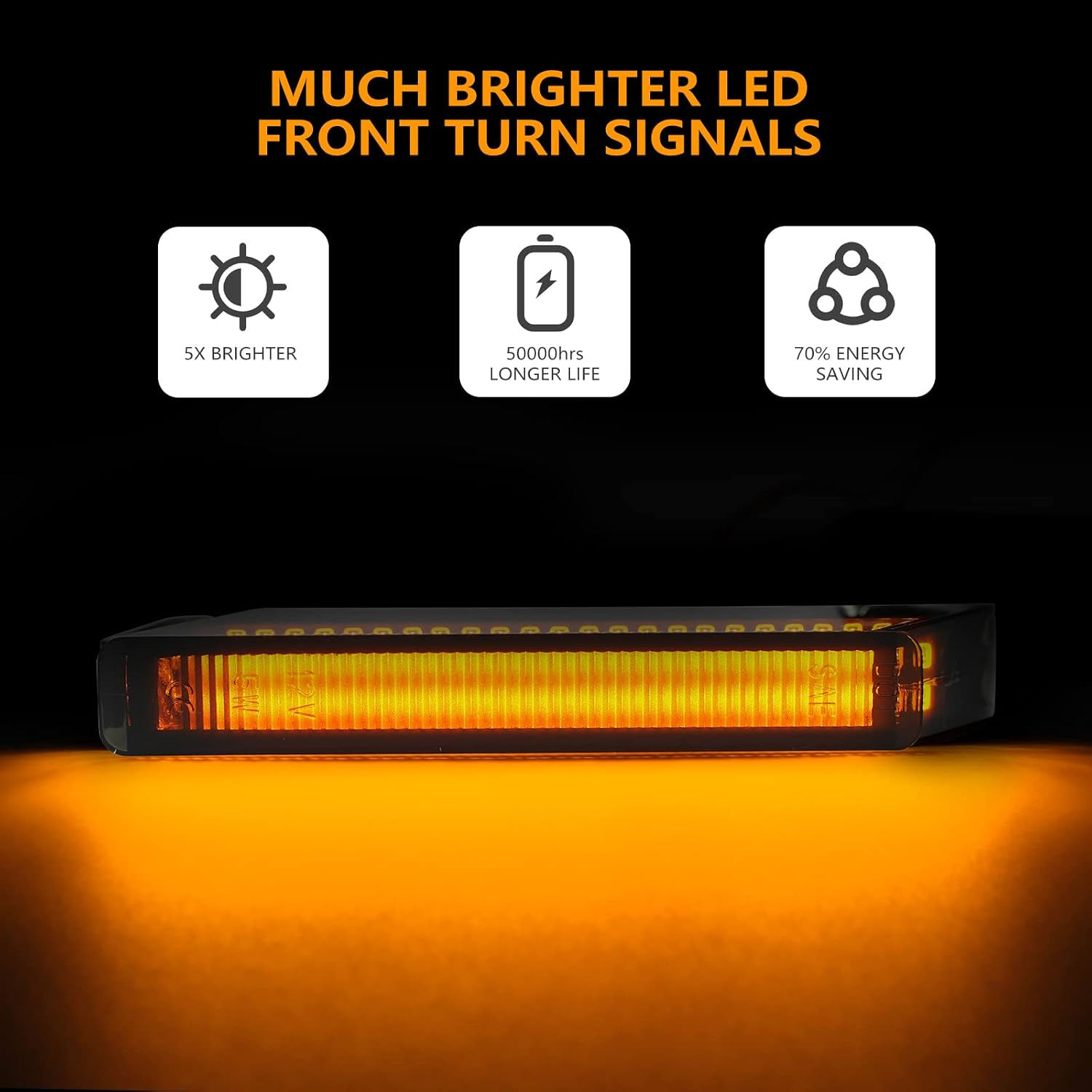 LED Side Mirror Turn Signal Lights Compatible with Ford F150 2004-2014, Reflector Lamps Raptor 2010-2014, Expedition 1997-2007 Smoked Lens Amber Light