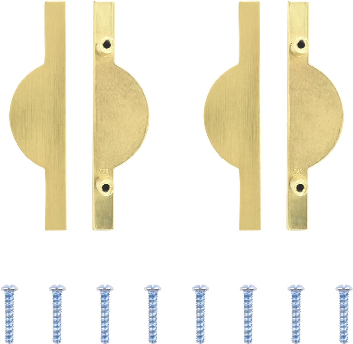 INCREWAY Brushed Gold Drawer Pulls, 4PCS Half Moon Drawer Pulls 2.5 inch(64mm) Hole to Hole Semi Circle Cabinet Pull Handles for Kitchen Cabinet Cupboard Dresser