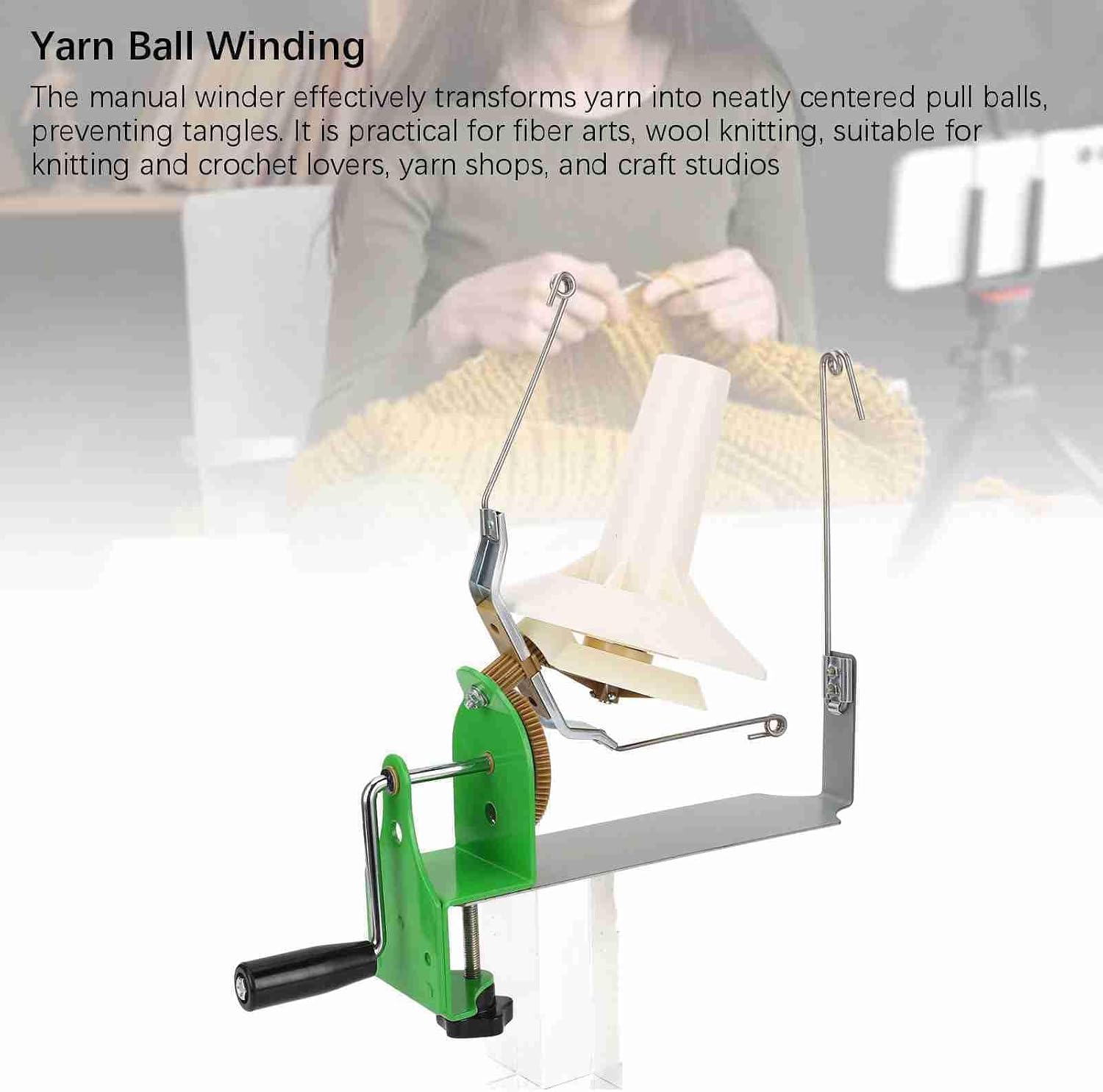 Large Capacity Yarn Ball Winder, Hand Operated Yarn Baller Bulk Yarn Cake Holder Spinner for Fiber Wool String Ball Crocheting Weaving, Knitting Projects 8 Strands 400g Capacity