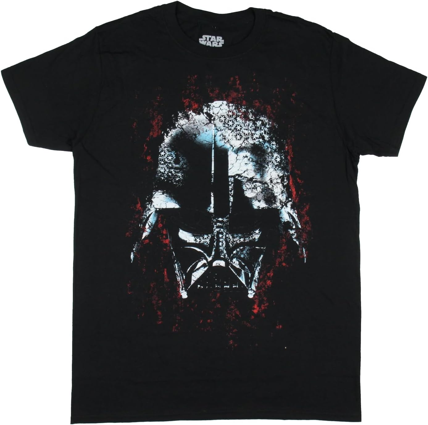 Star Wars Men's Sith Lord Darth Vader Dark Side Galactic Empire Crest Distressed Adult Short-Sleeve T-Shirt (Medium) Black