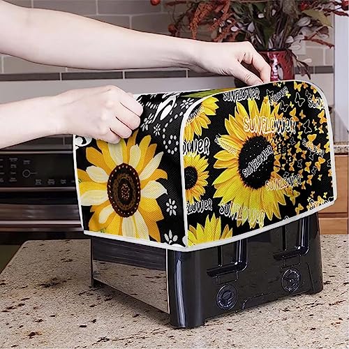 JSLXYYBQ Sunflower Butterfly Print Kitchen Toaster and Bread Maker Dust Cover