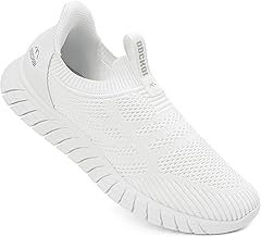 Men's Hands Free Slip In Trainers, Breathable Slip On Trainers, Bequme Lightweight Without Laces, Sports Shoes, Slip-On Shoes, Walking Shoes for Men, Casual Shoes, White, 43 EU