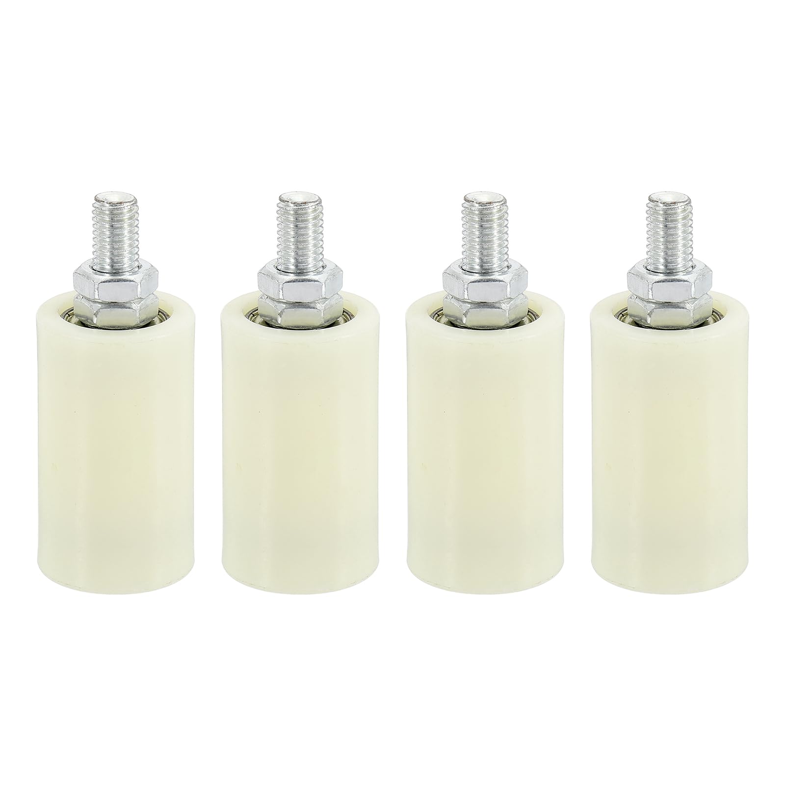 PATIKIL 70mmx40mm Slide Gate Guide Roller, 2Set Adjustable Nylon Rollers for Sliding Rolling Gate of Balconies Bedrooms Bathrooms Shops Industry, White