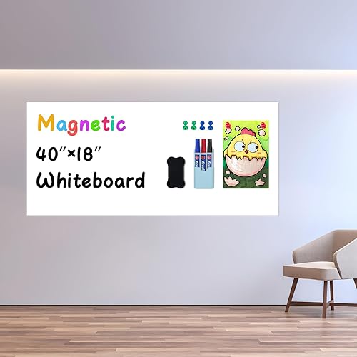 Papel de contacto magnético para pizarra blanca  Hoja de pizarra de borrado en seco - Adhesivo de pared para niños, hogar y oficina