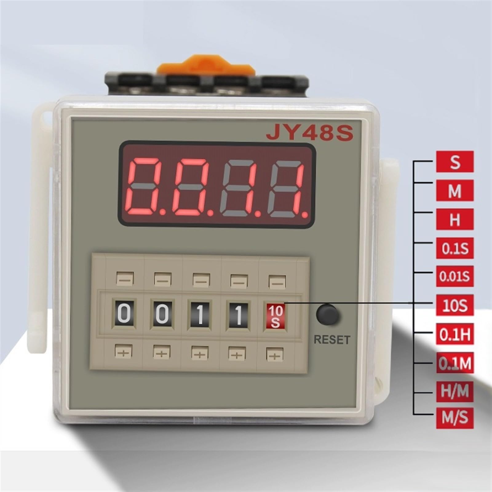 JY48S-1Z Relè temporizzato digitale Ritardo spegnimento Memoria interruzione alimentazione 24 V/220 V Con base presa PF083A (Size : DC24V)