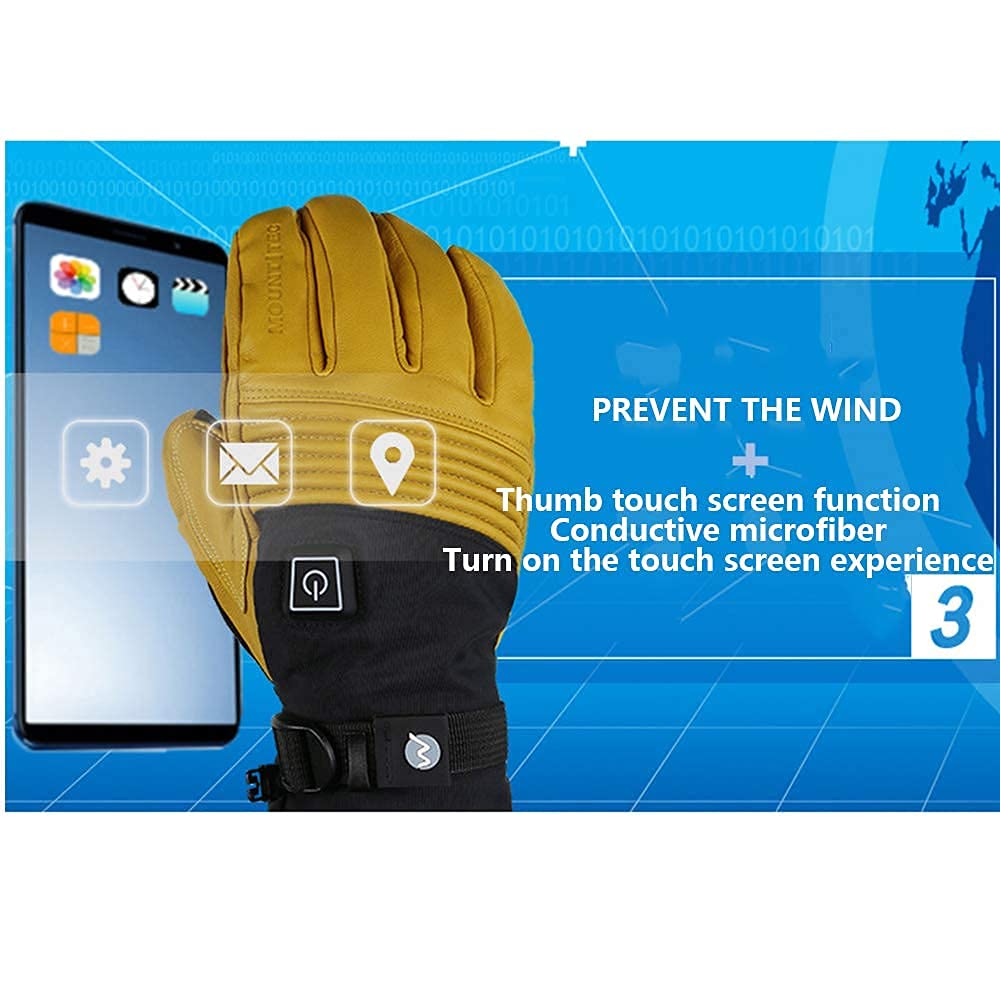 SBTXHJWCGLD Guanti riscaldati per Uomo Donna, Batteria elettrica Ricaricabile Guanti Termici Caldi da Neve Touch Screen Controllo del Riscaldamento Scaldamani Artrite Il miglior Regalo per l'i