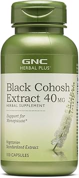GNC Herbal Plus Black Cohosh Extract 40mg, Menopause Support, 100 Servings
