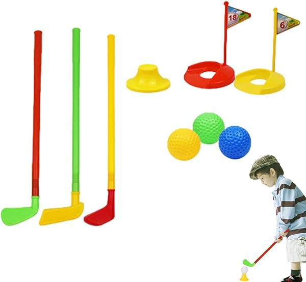 Générique Ensemble De Mini-Golf Extérieur pour - Kit De Jouets De Golf pour Garçons,Ensemble De Jouet De Golf avec Balles D'entraînement, Équipement De Clubs pour, Tout-Petits, - 5