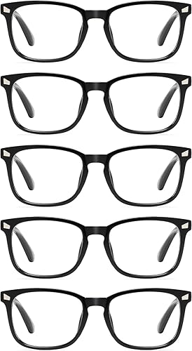 Miniatura 1 de CCVOO Paquete de 5 lentes de lectura con bloqueo de luz azul para mujereshombres, antirrayos UV y deslumbramiento, lentes de moda con bisagra de