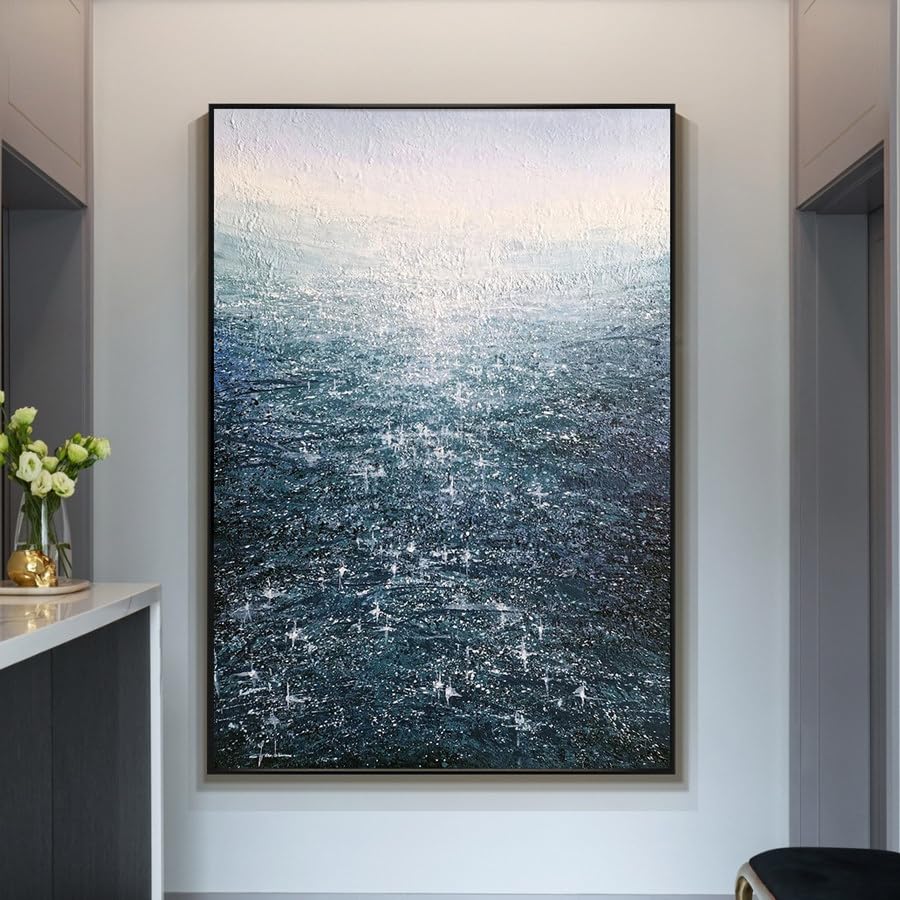 Tableau abstrait moderne mer et océan pour illuminer votre salon