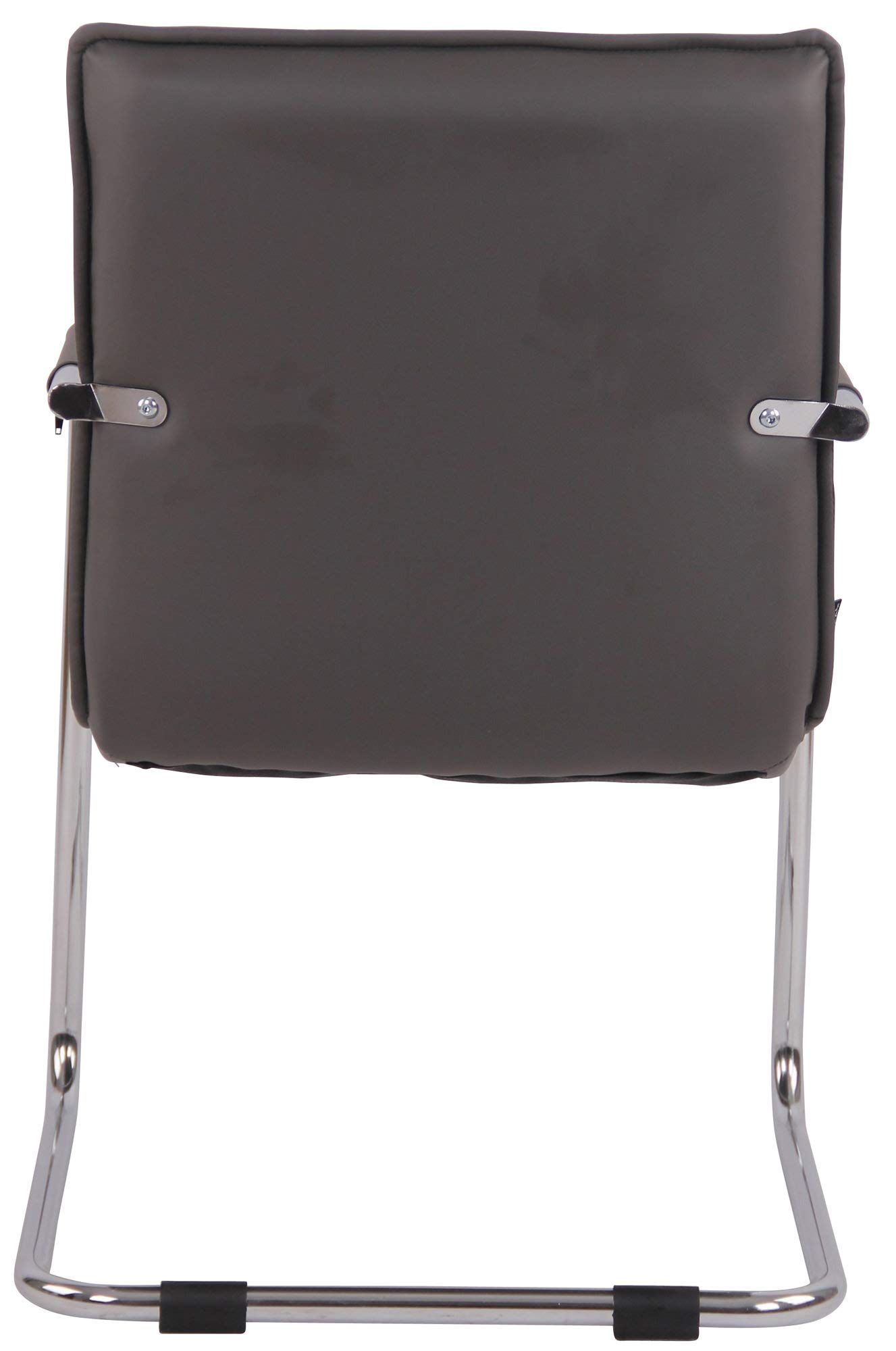Silla de Conferencia Gandia en Polipiel con Reposabrazos Silla Cantiléver Silla de Oficina Sin Ruedas Gris Marco Cromado