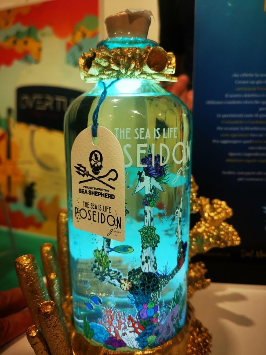 Gin POSEIDON 70 Cl Con Base Lampada Dimmerabile TOP!