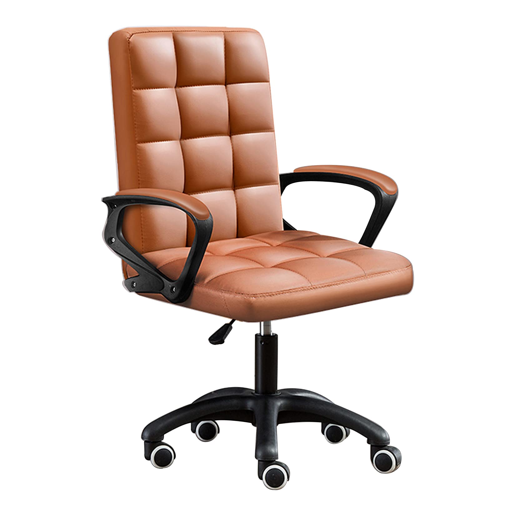 Chaise de bureau avec accoudoirs en cuir PU dossier moyen pivotant