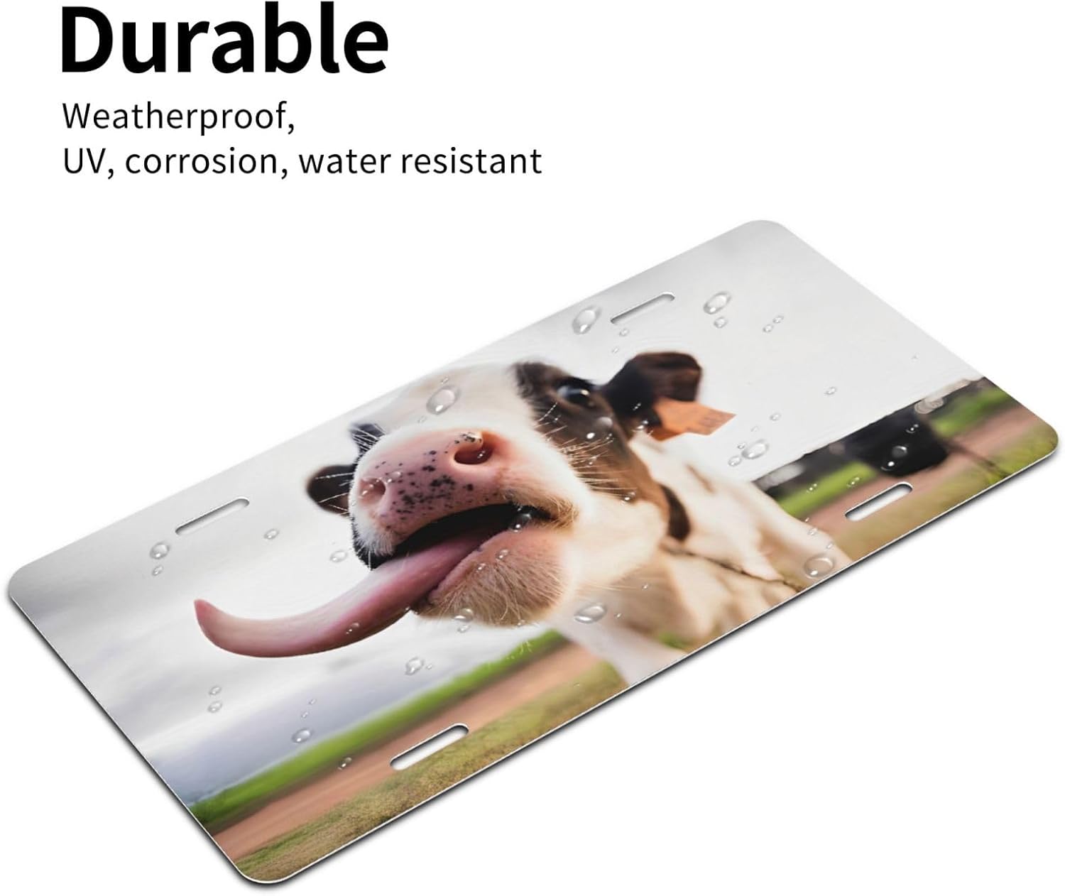 Dairy Cow Funny License Plate Farm Animal Decorative Metal Car Plate image 3