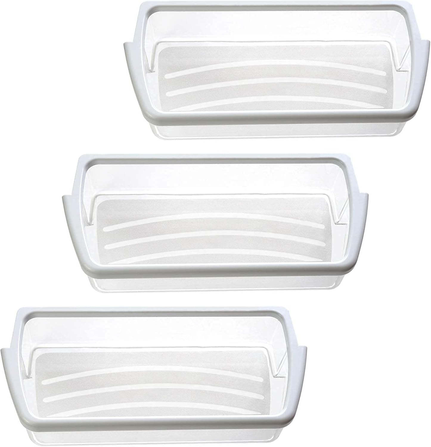 (Pack of 3) W10321304 Refrigerator Door Shelf Bin with White Band on Top Compatible with Whirlpool Refrigerator Replaces WPW10321304 AP6019471 PS11752778