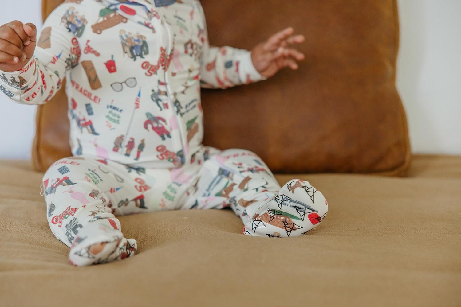 Copper Pearl Zip-Up Footie Baby Pajamas: Ultra-Soft Boys Pajamas and Girls Pajamas, Premium Knit Fabric in Stylish Prints, Tag-Free with Two-Way Zipper, Sized Newborn to 24 Months, A Christmas Story - Image 4