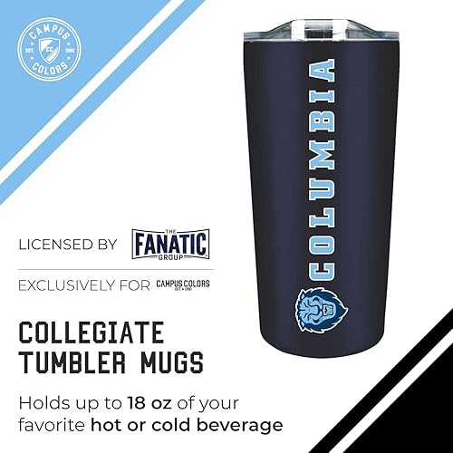 Miniatura 308 de Campus Colors Vaso de acero inoxidable de la NCAA perfecto para el día del partido, 18 onzas, doble pared, mantiene las bebidas perfectamente Azul