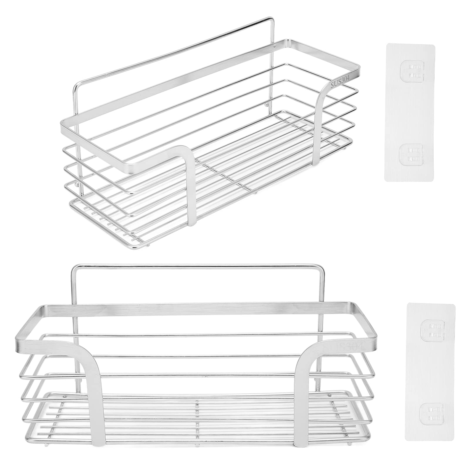 01 02 015 Wall Mounted Toilet Organizer, Bathroom Corner Shower Shelf Large Space Stainless Steel for Bathroom Kitchen