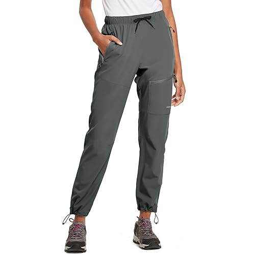 BALEAF Women's Hiking Pants Quick Dry Lightweight Water Resistant Elastic Waist Cargo Pants for All Seasons