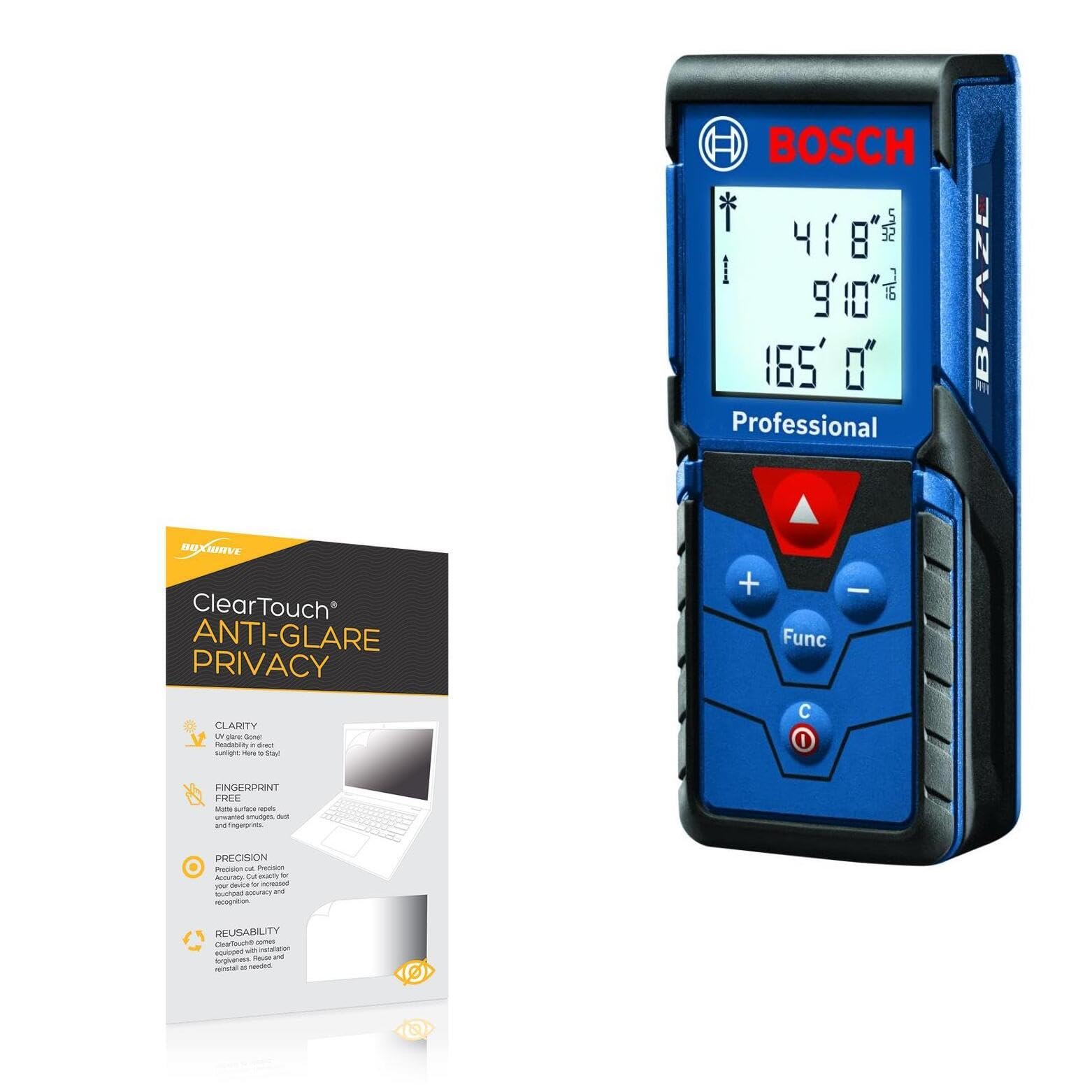 BoxWave Screen Protector Compatible With Bosch Blaze GLM165-40 - ClearTouch Anti-Glare Privacy (2-Pack), Privacy Screen Protector Flexible Film Anti-Glare