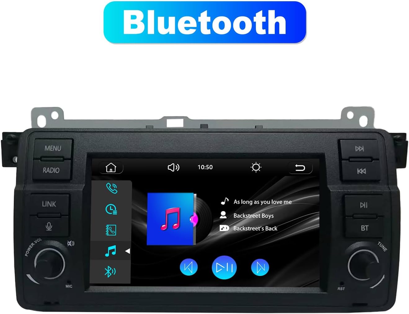 7 inch HD Touch Screen Car Stereo for BMW E46 3 Series 1999-2004 with Wireless Apple CarPlay Android Auto FM/AM Bluetooth Mirror Link SWC DSP High Sound Quality Radio