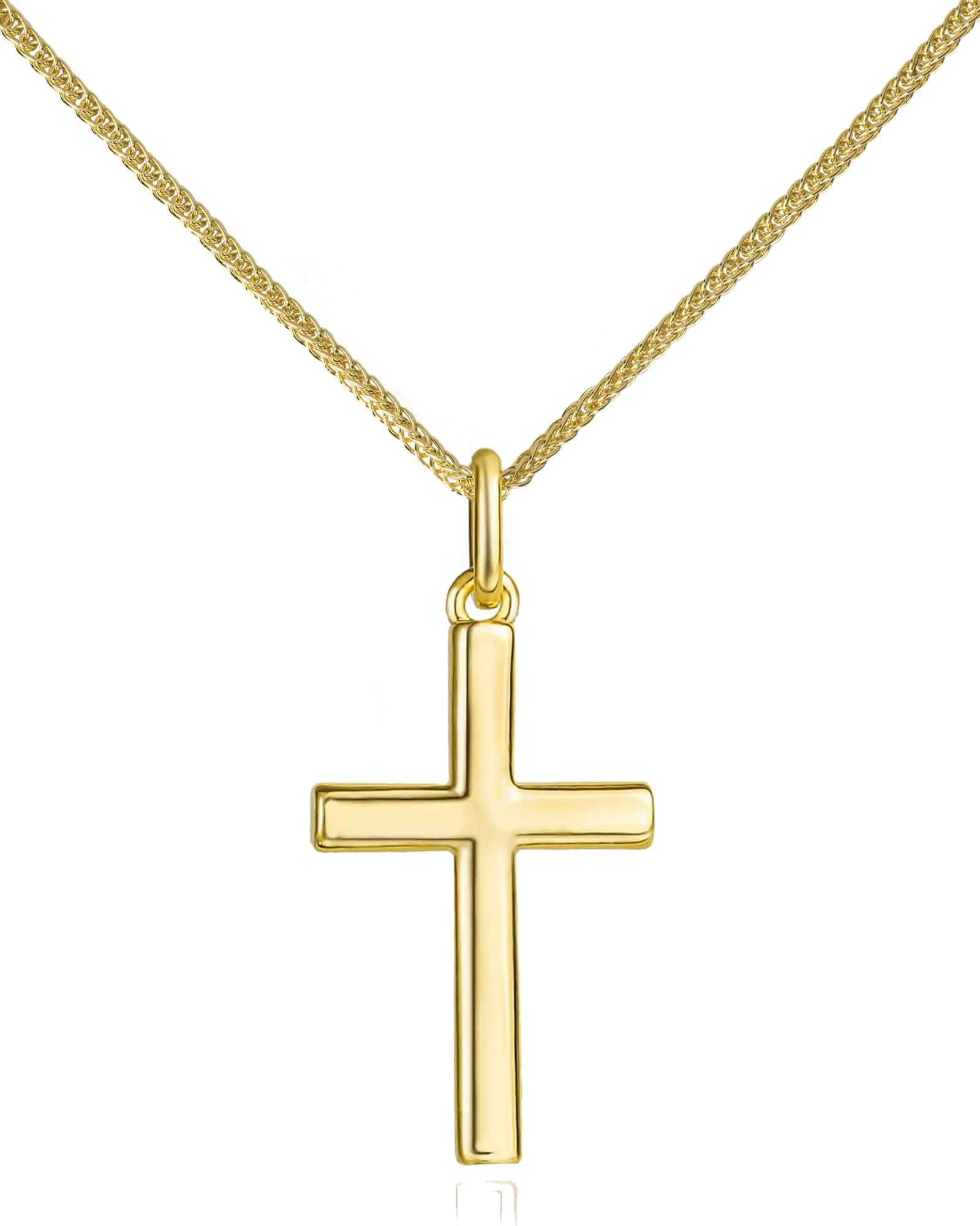 Gold Cross Necklace for Women, 14K Real Gold Plated Cross Pendant Necklaces Dainty Hypoallergenic Cross Necklace Simple Gold Pendant for Women Trendy Everyday Jewelry
