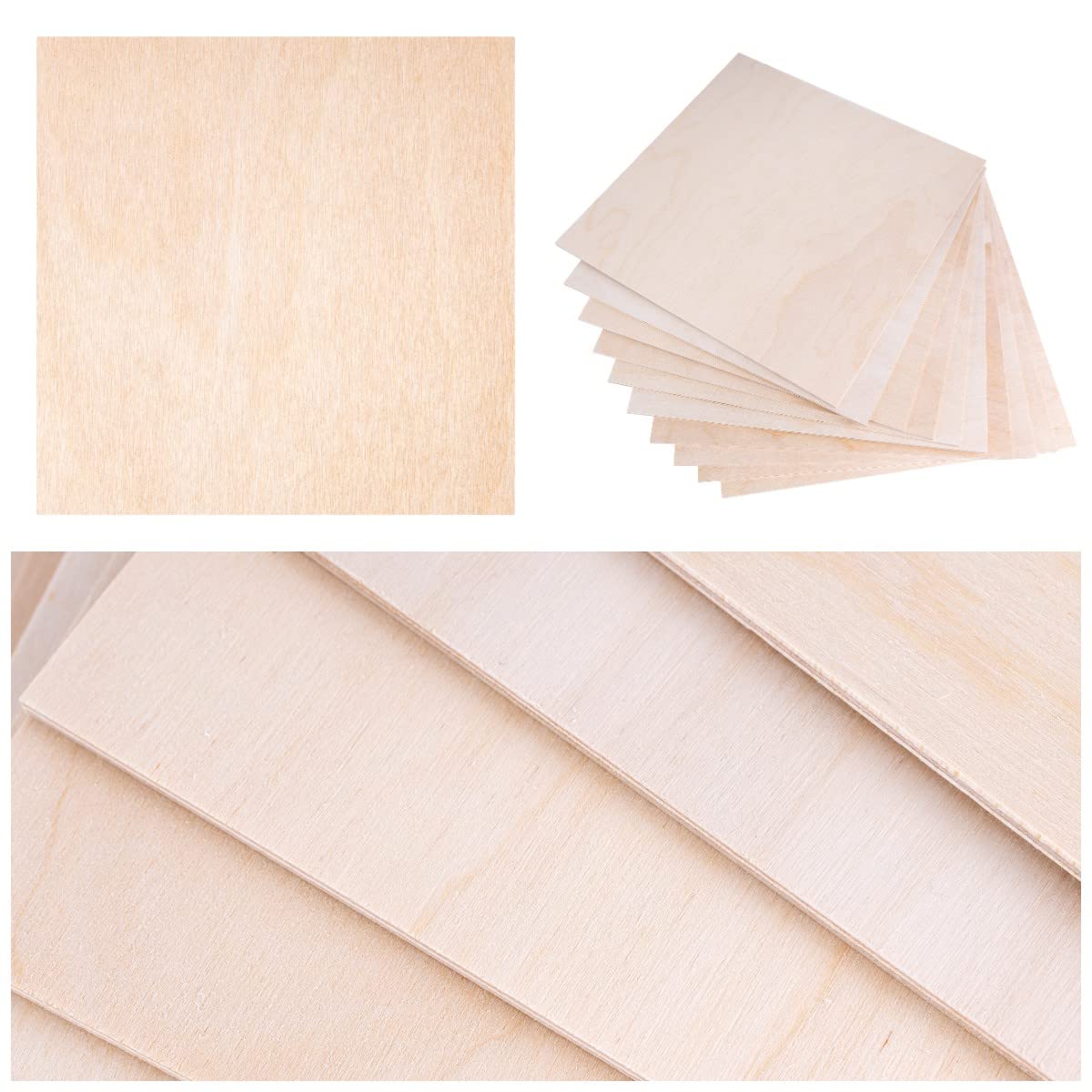 Creative Deco 20 Quadratische Sperrholzplatte 3mm | 400 x 400 (+/- 2) mm | Birkensperrholz Dünne Holz-Zuschnitte | Perfektes Blatt für Laubsäge Brandmalerei Laserschnitt CNC Router