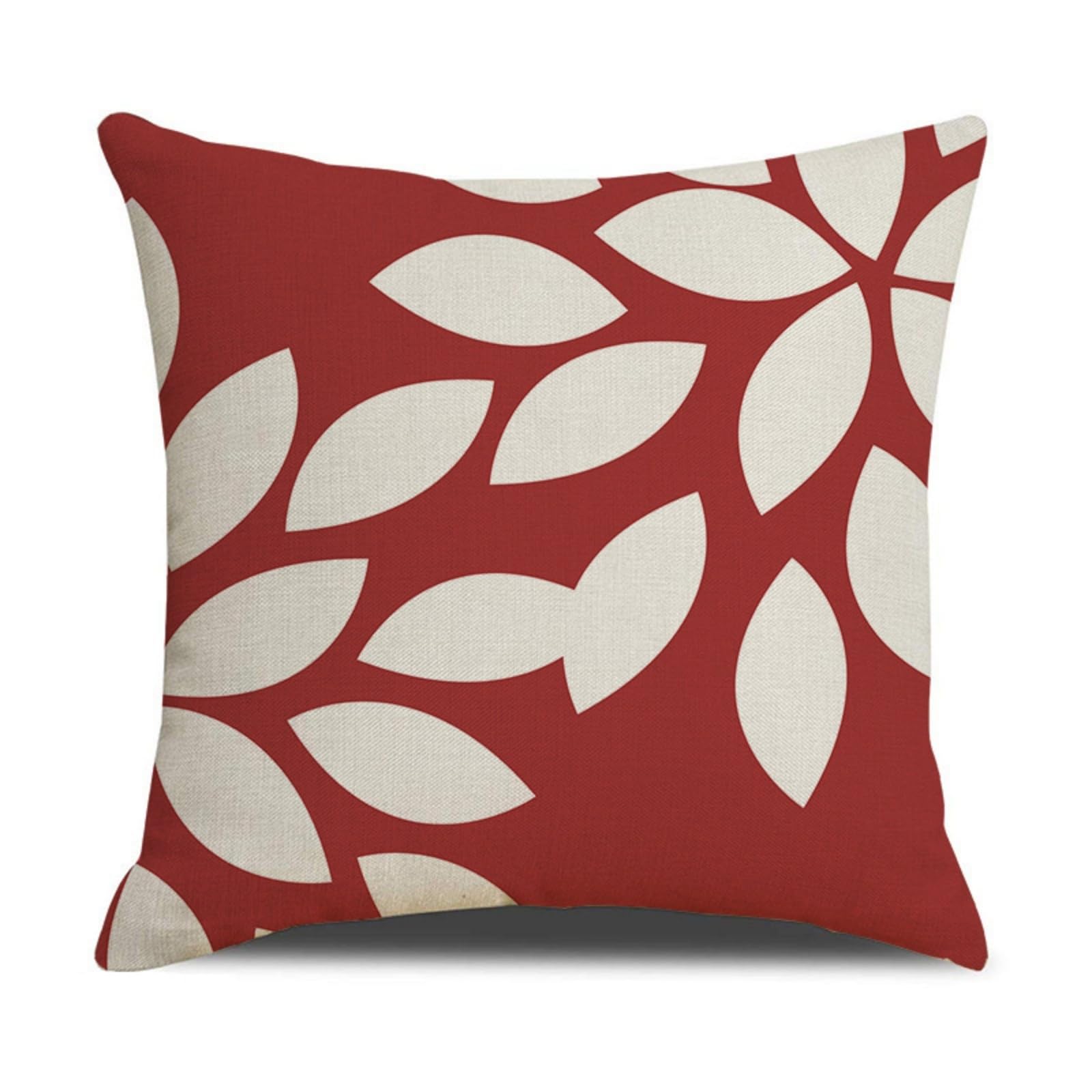 Cushion Covers 60cm x 60cm Beige Leaves Large cushions with covers included - Linen Square Decorative Throw Pillowcases with Invisible Zipper, for Livingroom Sofa Bedroom