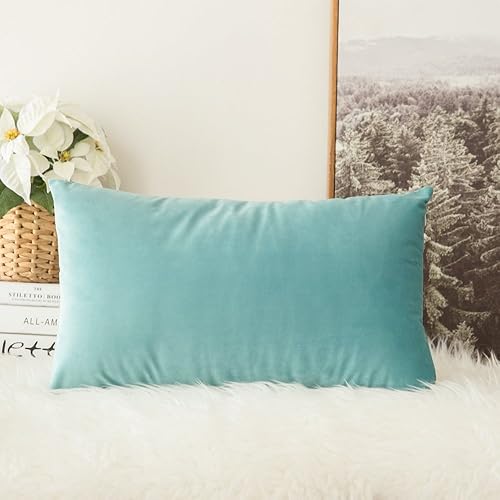 MIULEE - Juego de fundas de cojín cuadradas decorativas de terciopelo suave para sofá habitación y carro