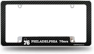 Rico Industries NCAA Carbon Fiber License Plate Frame - 12x6 Inch Chrome For Car, Truck, Or SUV