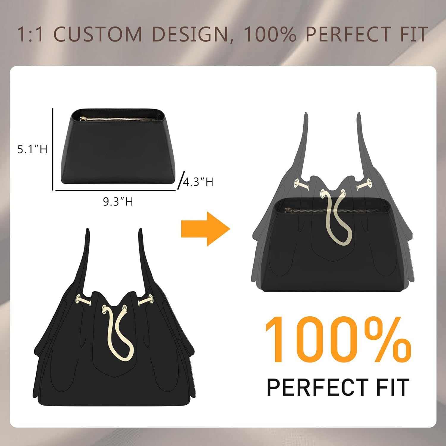 Doxo Chanel 25 Small Bag Insert, Lightweight Nylon Purse Organizer Insert for Chanel 25 Bag, Scratch-Proof Shape Retaining Handbag Inside Organizer with Elastic & Zipper Pocket for Luxury Bag(Small)