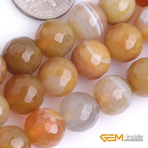 Miniatura 117 de GEM-Inside Red Orange Carnelian Gemstone Loose Beads Natural Energy Power Beads for Jewelry Making Round Faceted 8mm 15