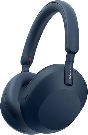 Auriculares Sony WH-1000XM5 inalámbricos líderes en la industria con optimizador automático de cancelación de ruido, llamadas manos libres con claridad cristalina y control por voz Alexa, azul medianoche WH1000XM5 (Renovado)