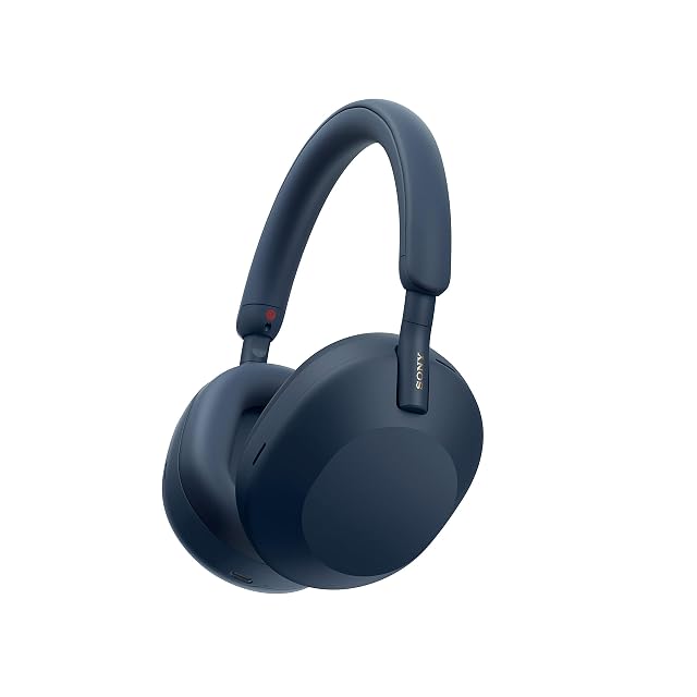 Sony WH-1000XM5 Premium Noise Canceling Headphones Auto NC Optimizer 30-Hour Battery Alexa Voice Control Midnight Blue