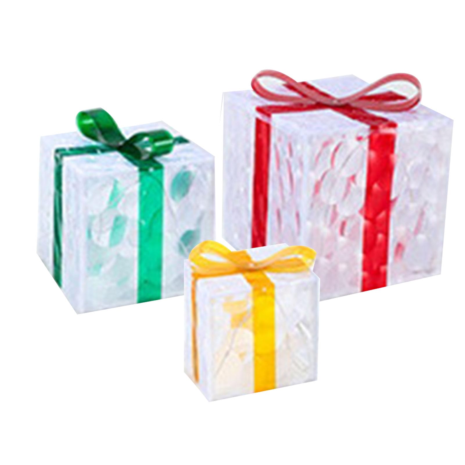 Scatole regalo natalizie illuminate da 3 pezzi, con cordino luminoso