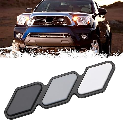 XMUINT - Emblema de rejilla a rayas de 3 colores, etiqueta para camión compatible con Toyota Tacoma 4Runner Tundra Sequoia Rav4 Highlander,